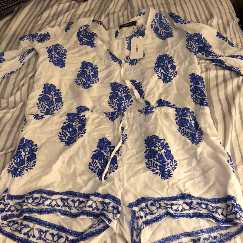 White/Blue Romper